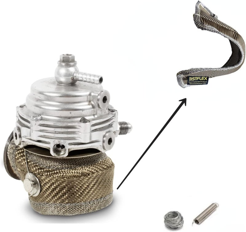 BSTFLEX Titanium Turbo blanket for Wastegate 50mm External Turbo Heat Shield Cover Fiberglass Jacket Bag Turbocharger (50mm) - Image 1